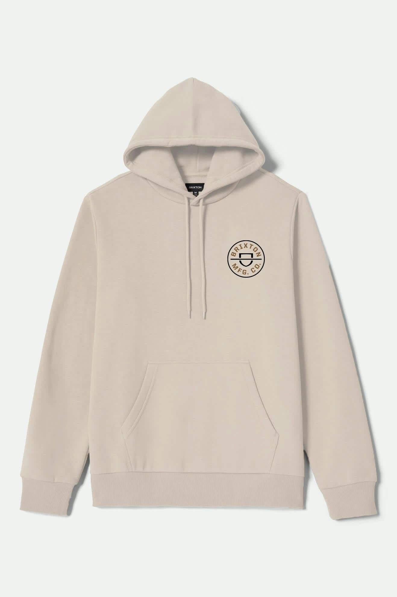 Men's Crest Hoodie in the color Cream/Jet Black/Washed Copper - Front Product View