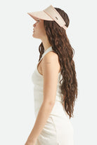 Women's Newport Straw Visor in the color Italian Clay/Natural - Women's Side View