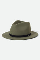 Unisex Messer Packable Fedora in the color Olive Surplus/Black - Front Product View
