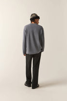 Men's Belgrade Sweater in the color Marled Blue - Additional Fit image