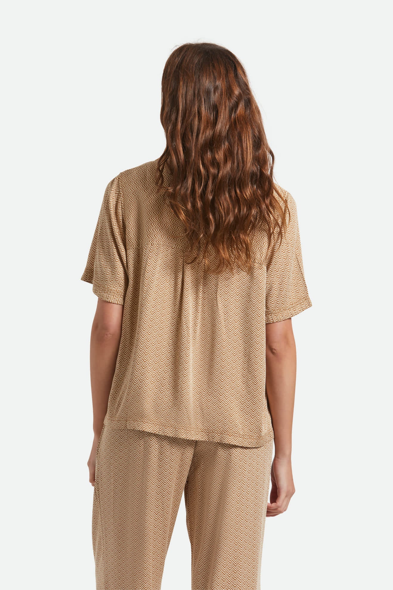 Women's Hudson Lounge S/S Shirt in the color Washed Copper/Whitecap - Women's Back View