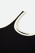 Women's Ringer Organic A-Tank in the color Black/Off White - Additional Laydown image