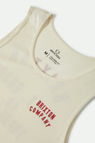 Men's Woodburn Tank Top in the color Off White/Crimson - Additional Laydown image