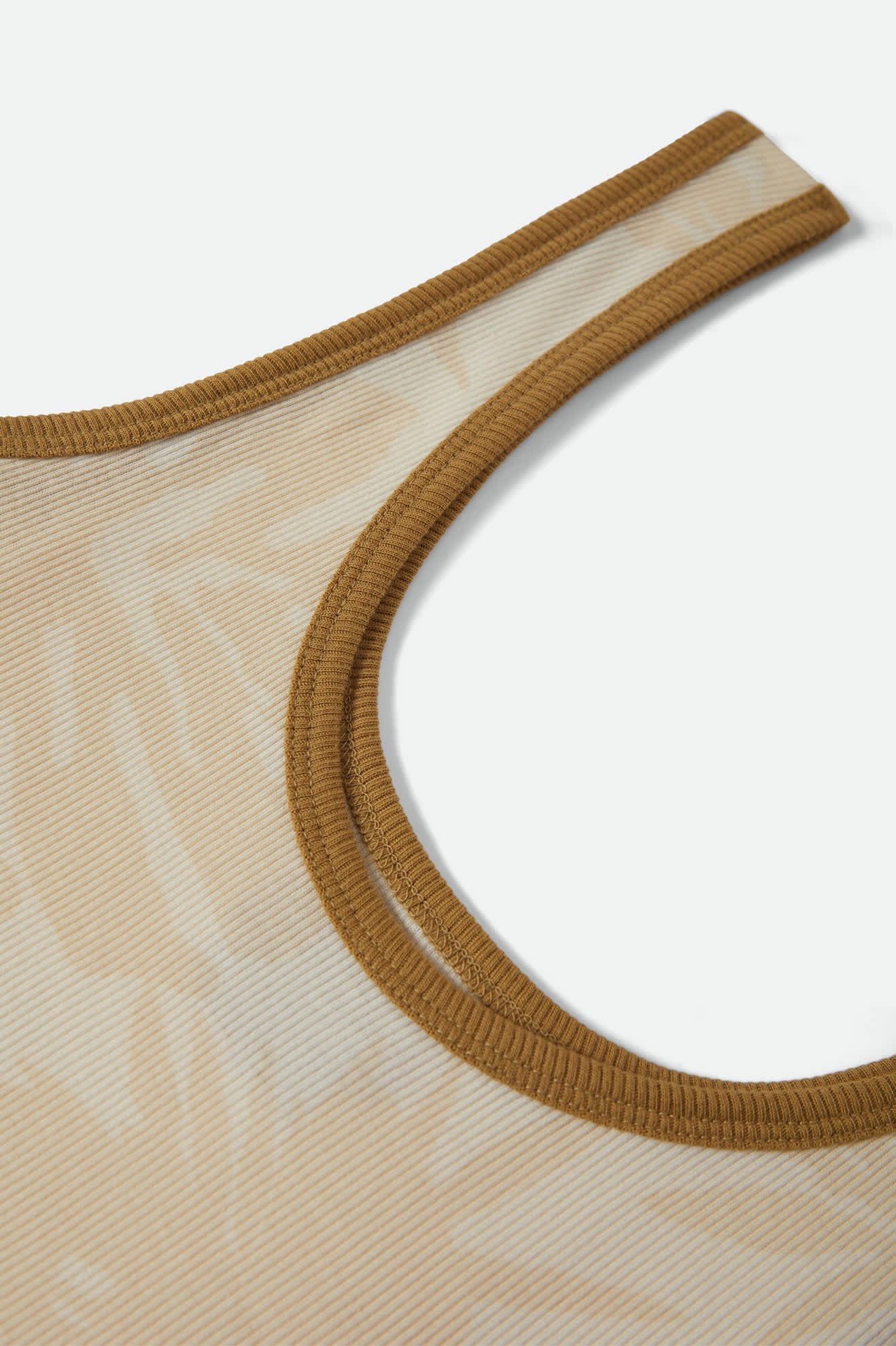 Women's Ringer Organic A-Tank in the color Off White/Olive Stone - Additional Laydown image