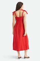 Women's The Tie Dress in the color Adrenaline Rush - Women's Back View