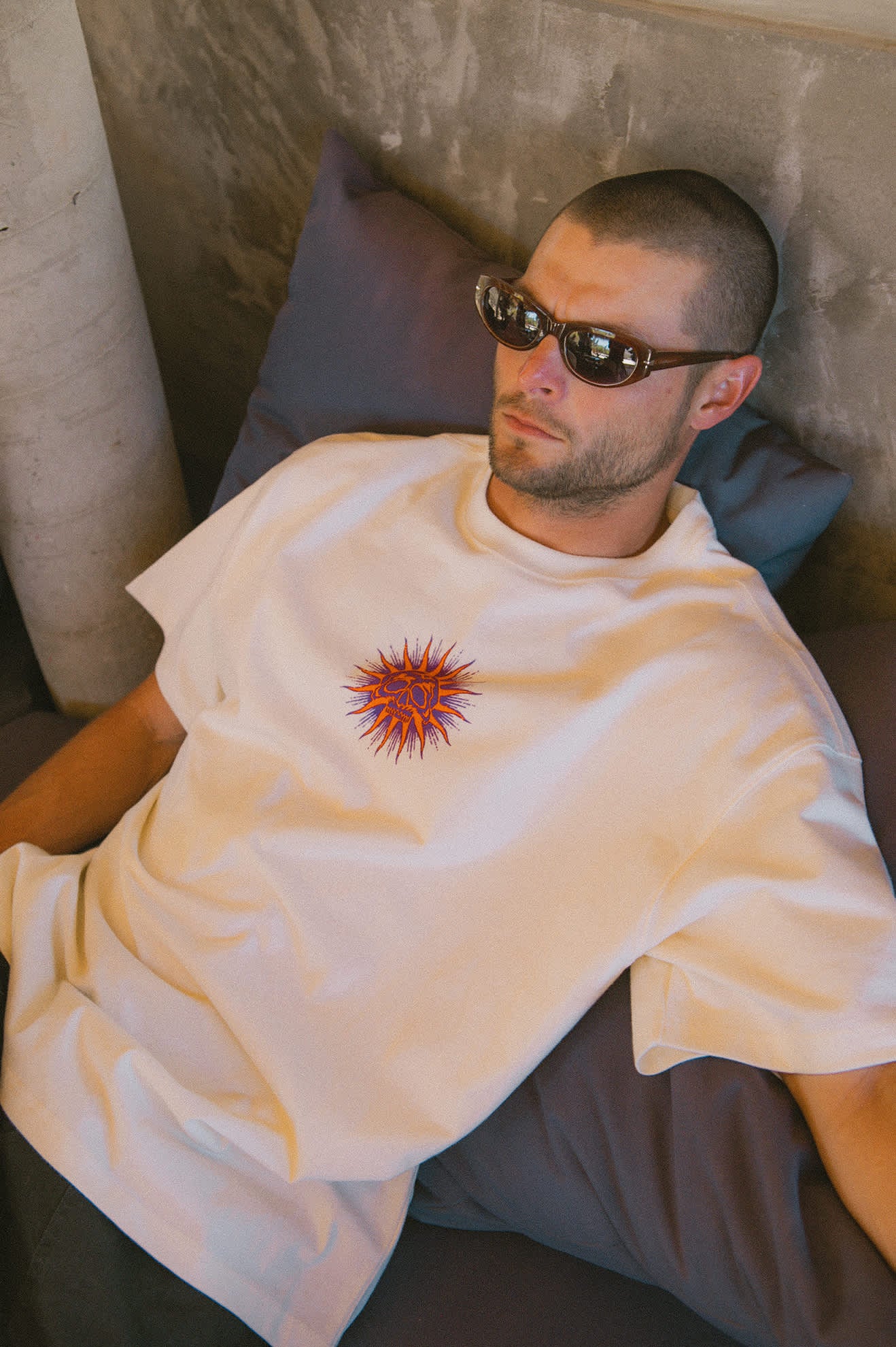 Men's Zephyr Short Sleeve Oversized Shirt in the color Cream - Men's Lifestyle image