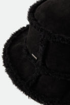 Women's Ellee Cozy Bucket Hat in the color Black Sherpa/Faux Suede - Additional Laydown image