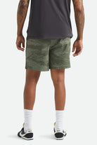 Men's Journey Active Short in the color Olive Tiger Camo - Men's Back View