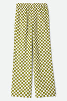 Women's The Lola Lounge Pant in the color Sublime Green Checkerboard - Front Product View
