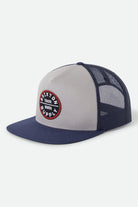 Unisex Oath Trucker Hat in the color Sustained Grey/Washed Navy - Front Product View