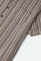 Men's Bunker Twisted Stripe Short Sleeve Camp Collar Shirt in the color Robust Red - Additional Laydown image