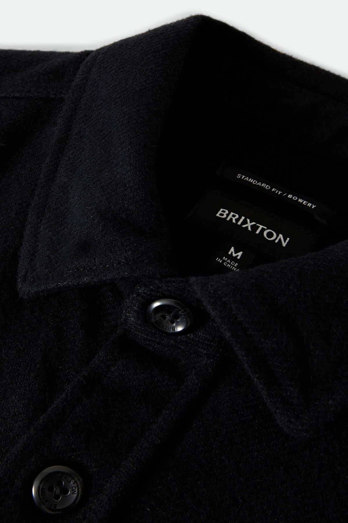 Men's Bowery Heavyweight Flannel in the color Black - Additional Laydown image