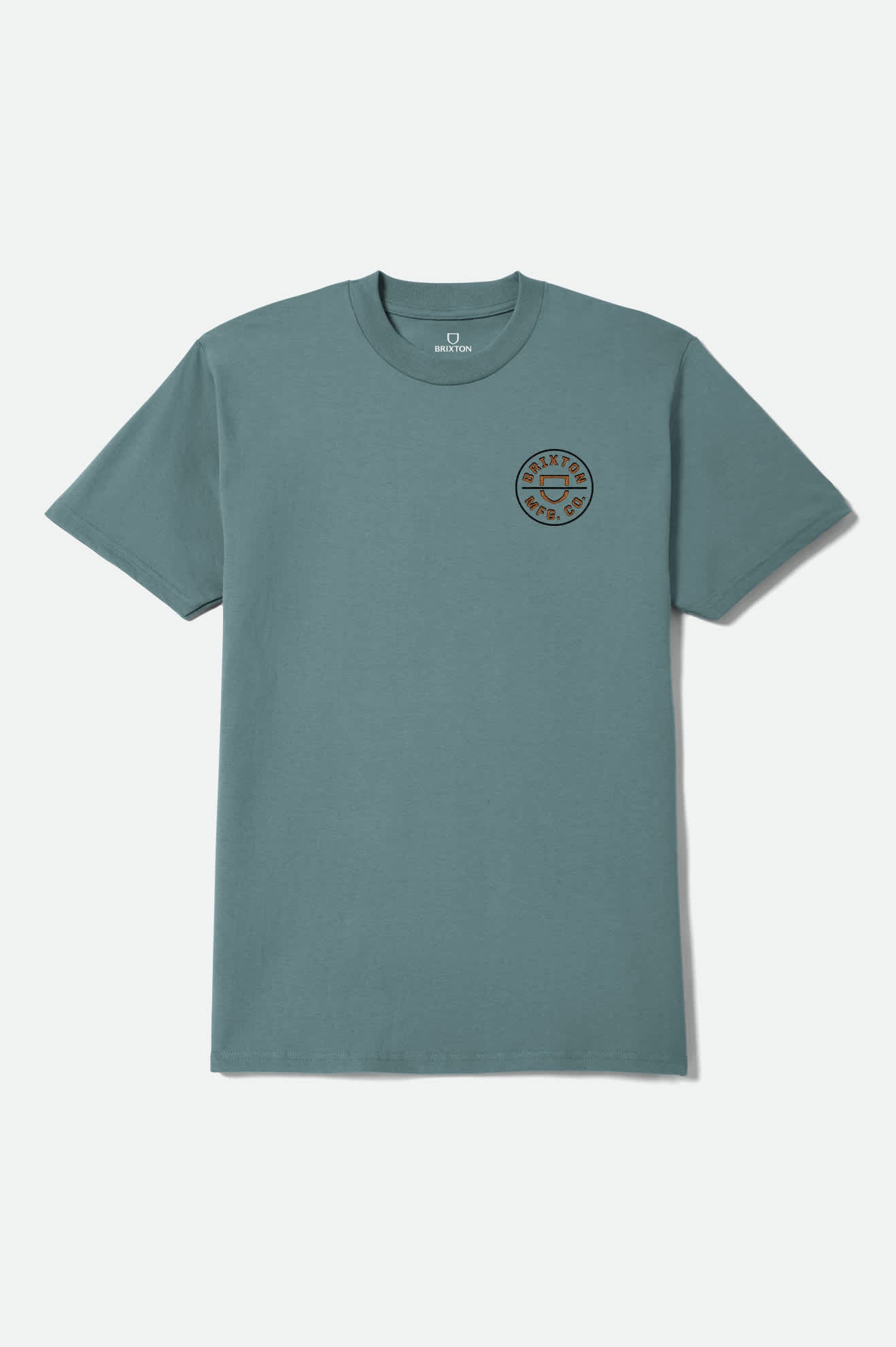 Men's Crest II Short Sleeve Shirt in the color Ocean Breeze/ Black/Rust - Front Product View