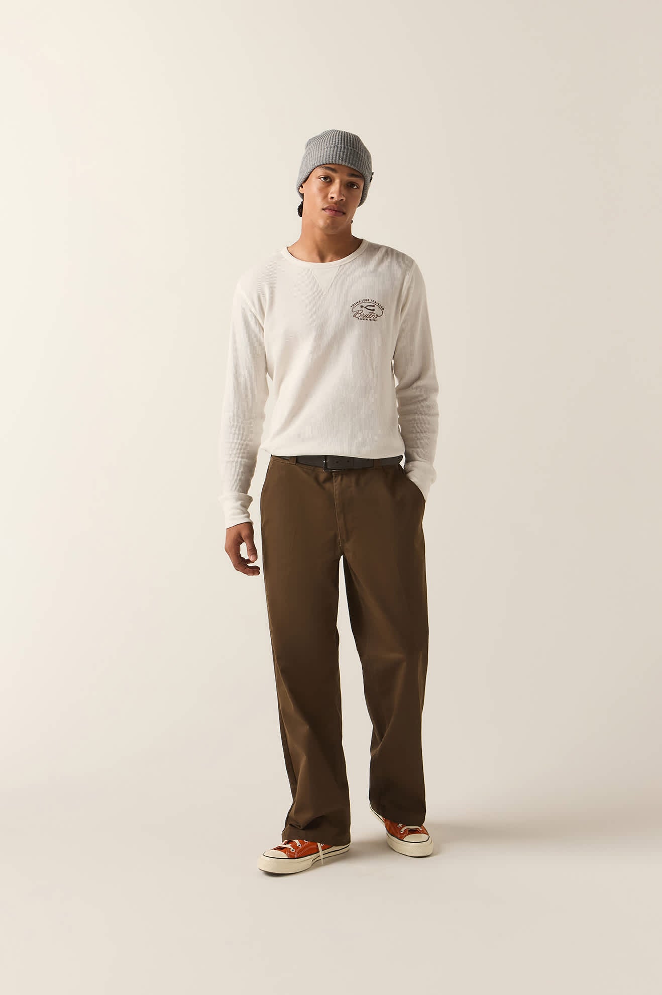 Men's Trails Waffle Knit Top in the color Off White - Additional Fit image