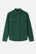 Men's Bowery Textured Twill Overshirt in the color Primal Green - Front Product View