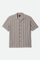 Men's Bunker Twisted Stripe Short Sleeve Camp Collar Shirt in the color Robust Red - Front Product View