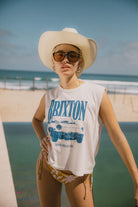 Women's Sunday Cruising Club Muscle Tank in the color Vintage White - Men's Lifestyle image