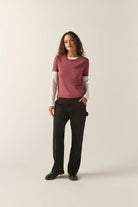 Women's Essex Embroidered Painter Pant in the color Black - Additional Fit image