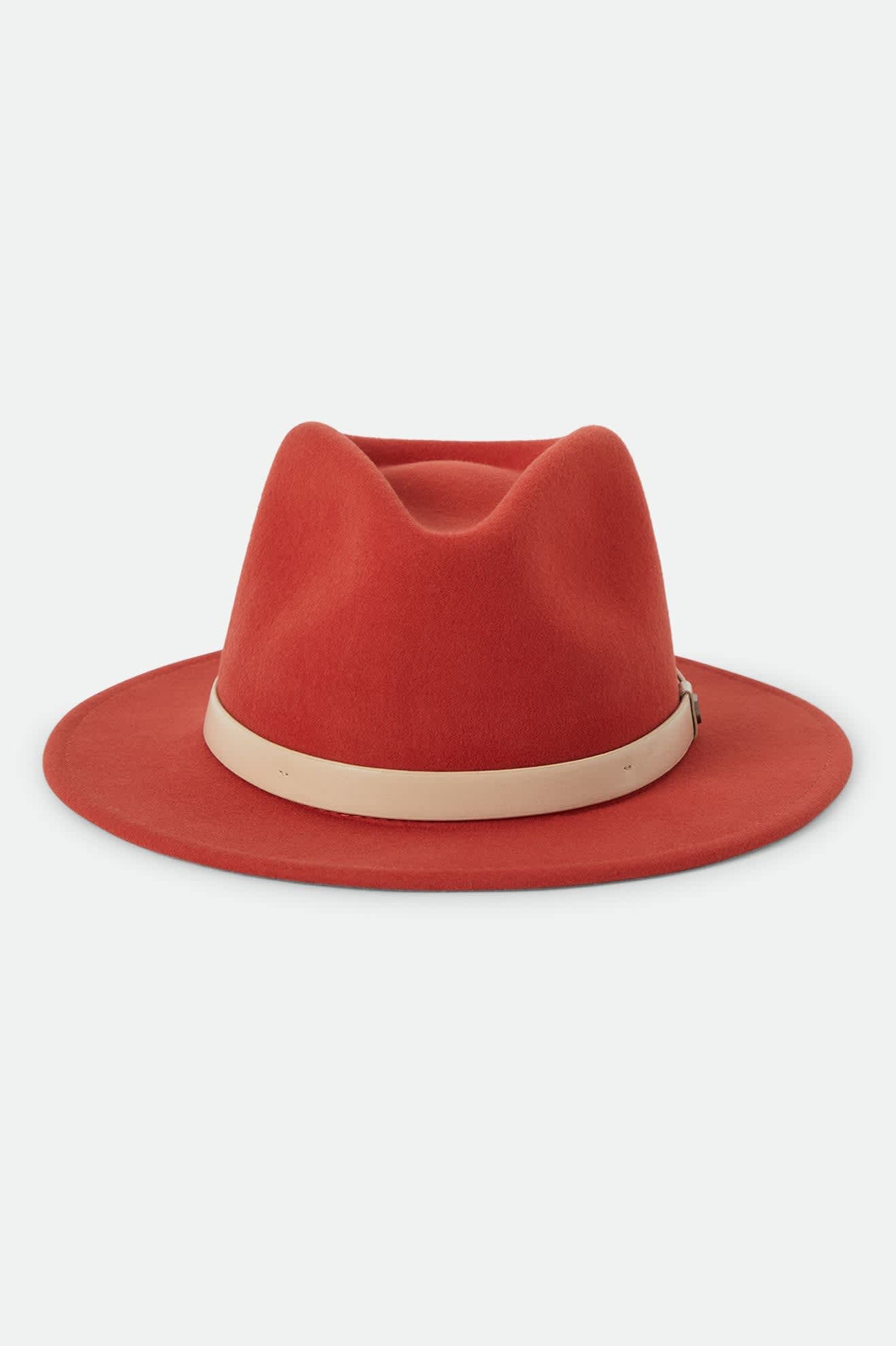 Unisex Messer Fedora in the color Red Earth/Wax Paper - Additional Laydown image