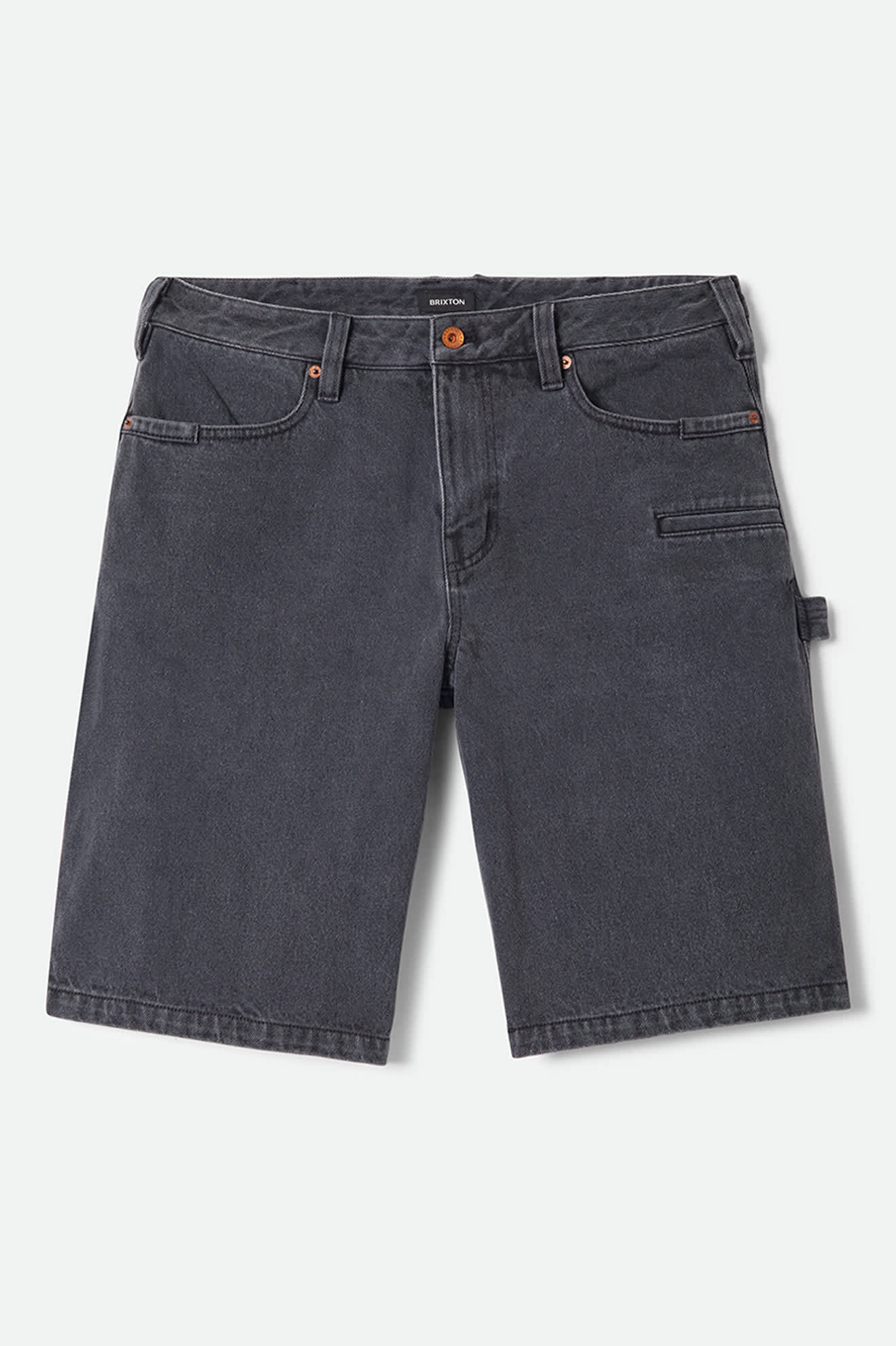 Men's Builders Carpenter Baggy Short in the color Washed Black Denim - Front Product View