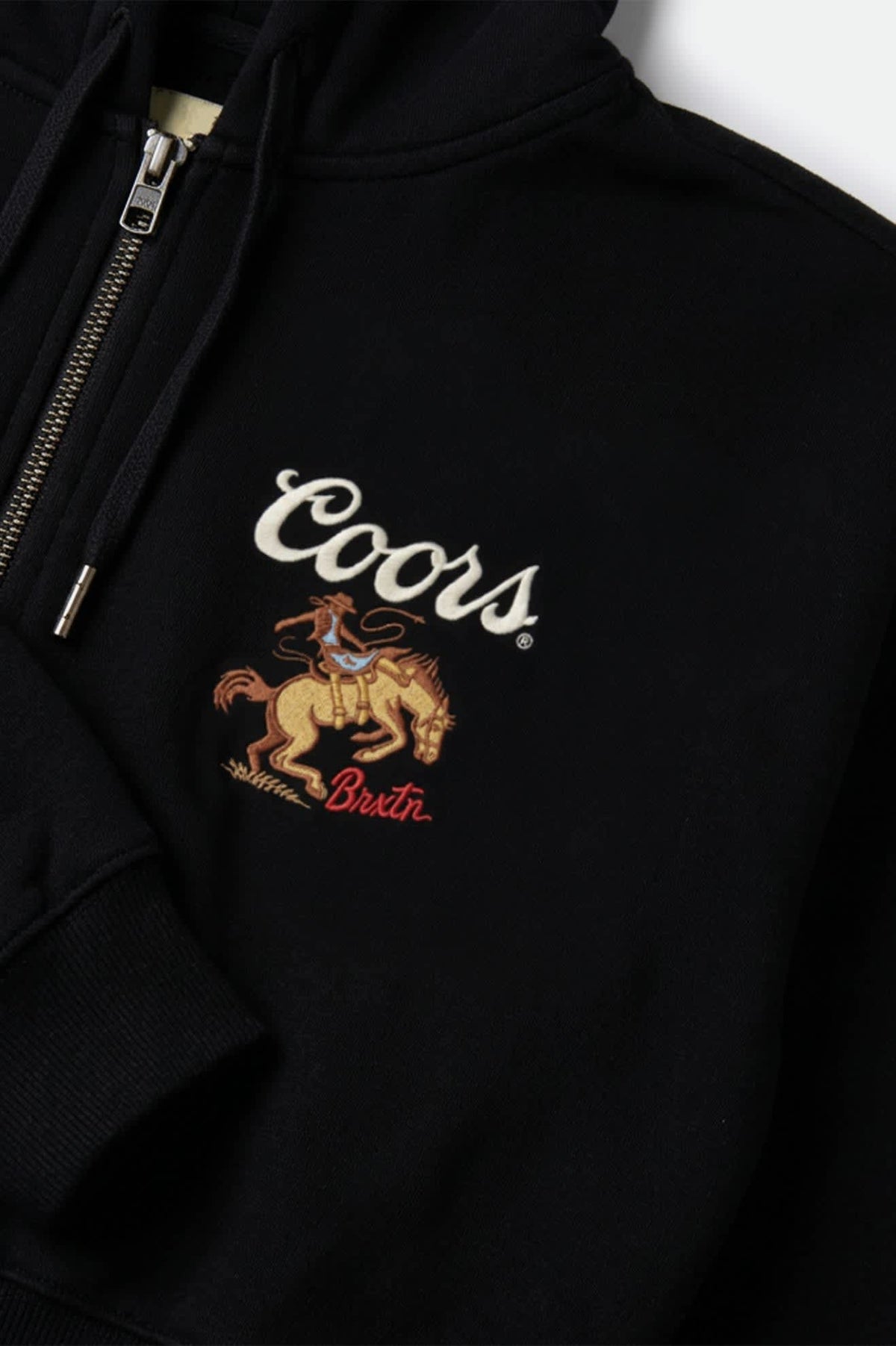 Women's Coors Saddle Full Zip Hoodie in the color Black - Additional Laydown image