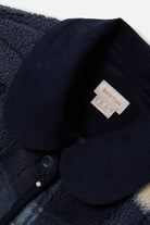 Women's Delilah Sherpa Jacket in the color Classic Navy Plaid - Additional Laydown image