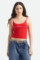 Women's I'm With The Band Ringer A-Tank in the color Adrenaline Rush - Women's Front View