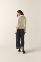 Women's Grace Button Down Shirt in the color Off White/Wild Ginger - Women's Back View