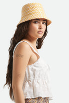 Women's Lisboa Knit Packable Bucket Hat in the color Multi Color Zigzag - Women's Side View