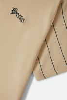 Men's Boxy Short Sleeve Baseball T-Shirt in the color Whitecap/Primal Green - Additional Laydown image