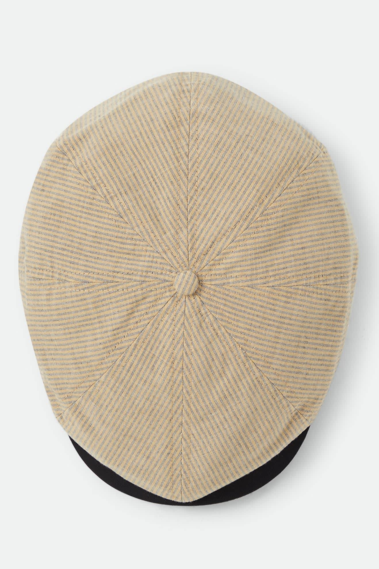 Unisex Brood Newsboy Cap in the color Khaki Stripe/Washed Black - Additional Laydown image