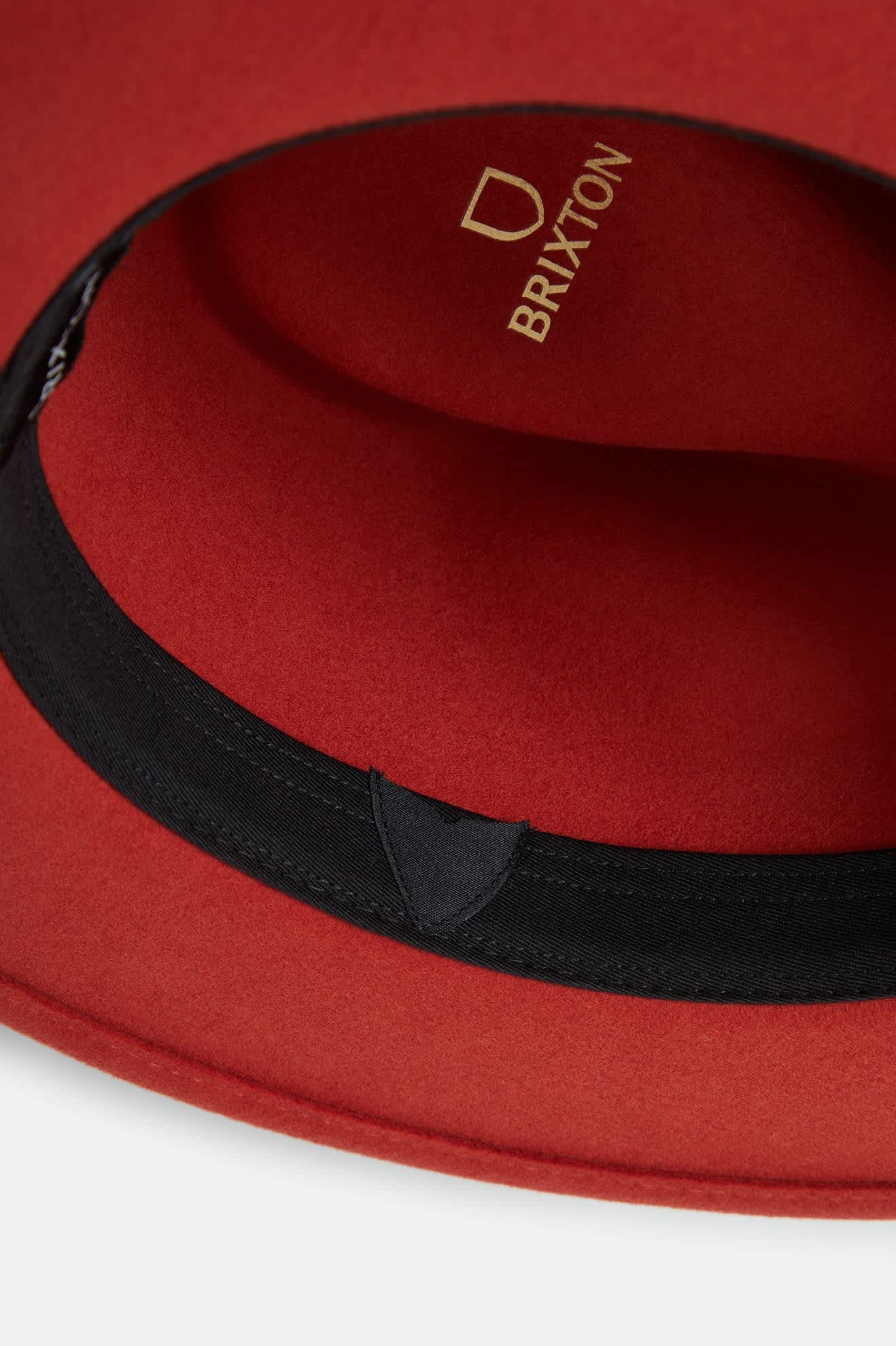 Unisex Messer Fedora in the color Red Earth/Wax Paper - Additional Laydown image