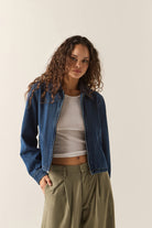 Women's Mechanics Women's Garage Lined Jacket in the color Dark Denim - Women's Front View