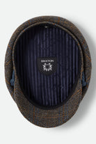 Unisex Fiddler Fisherman Cap in the color Slate Blue/Sepia/Orange - Additional Laydown image