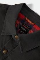 Men's Builders Stretch L/S Overshirt in the color Washed Black - Additional Laydown image