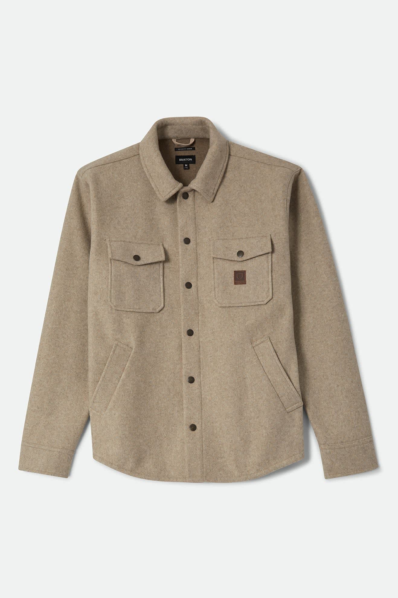 Men's Durham Felted Stretch Jacket in the color Oatmeal - Front Product View