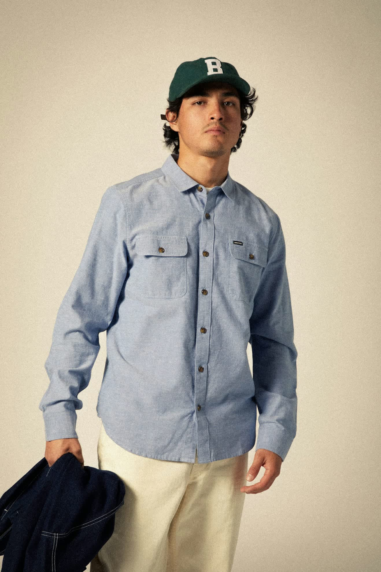 Unisex Big B Adjustable Hat in the color Deep Forest Flannel - Additional Fit View