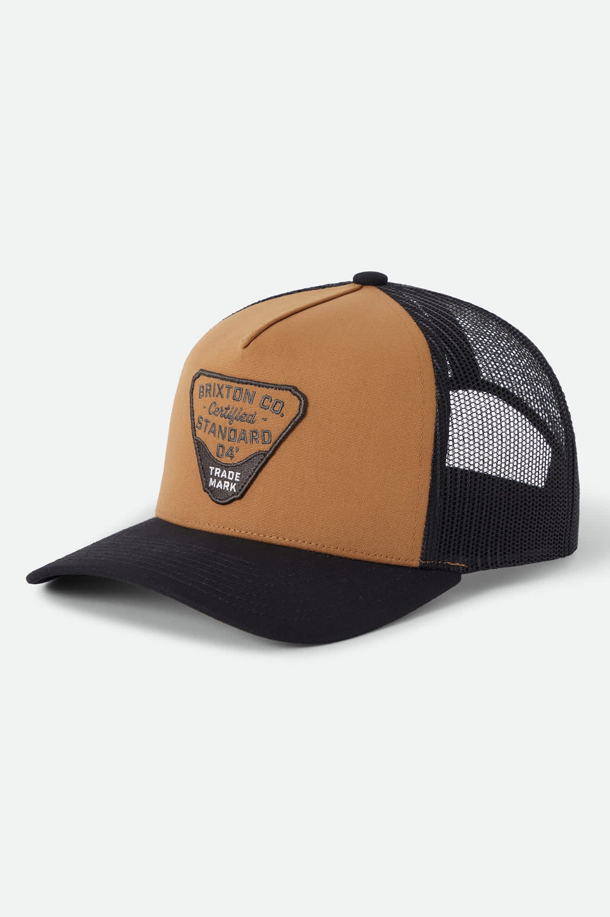 Unisex Blighton Trucker Hat in the color Dusted Ochre/Black - Front Product View