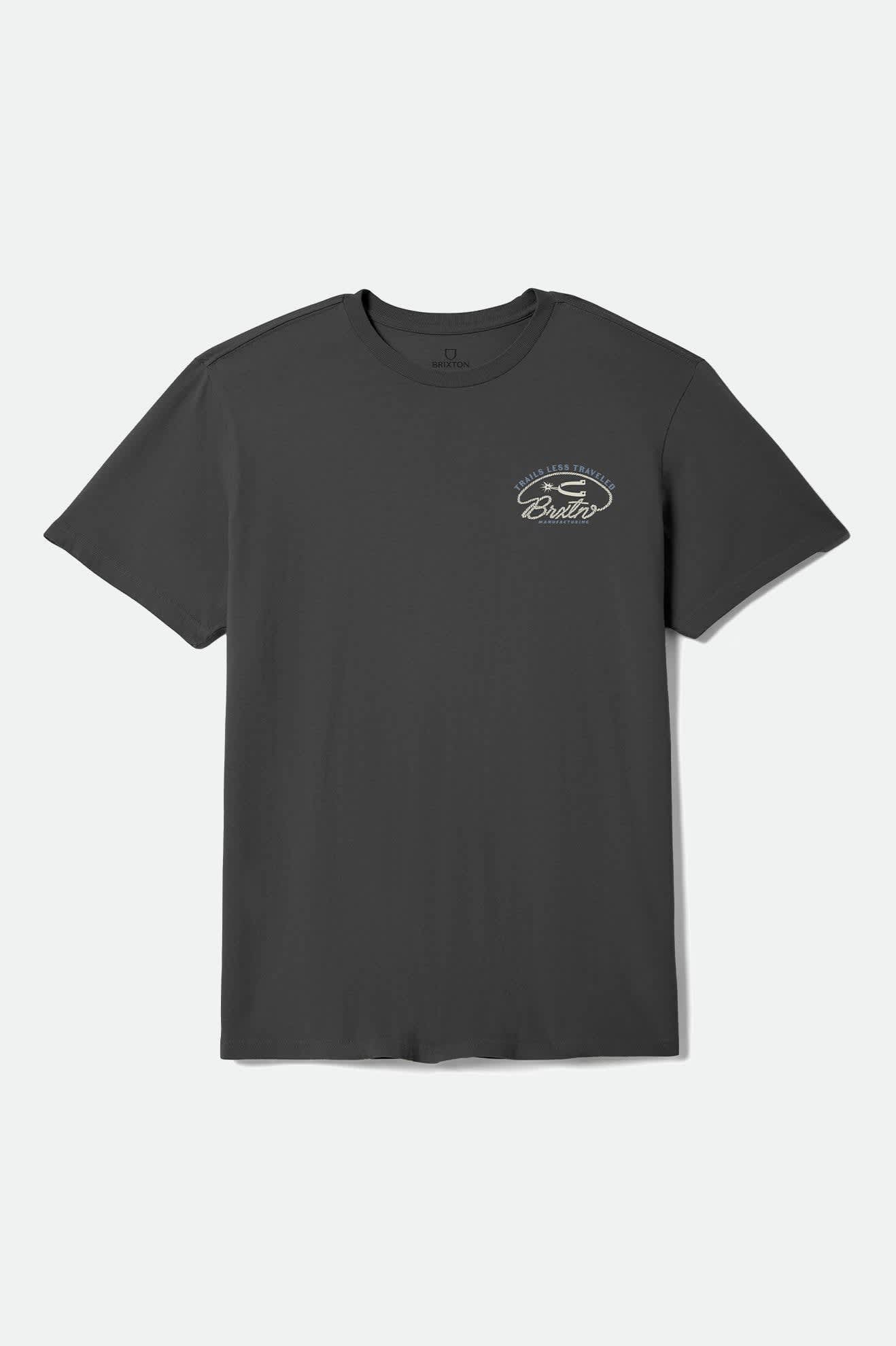 Men's Trails Standard T-Shirt in the color Black Worn Wash - Front Product View