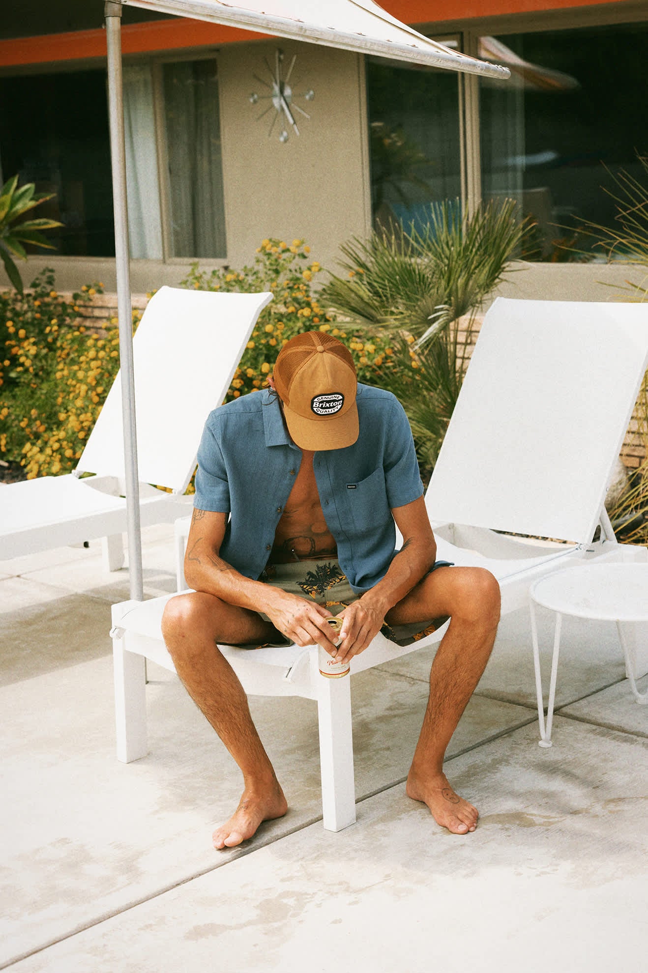 Unisex Keaton Netplus Trucker Hat in the color Washed Copper/Washed Copper - Men's Lifestyle image