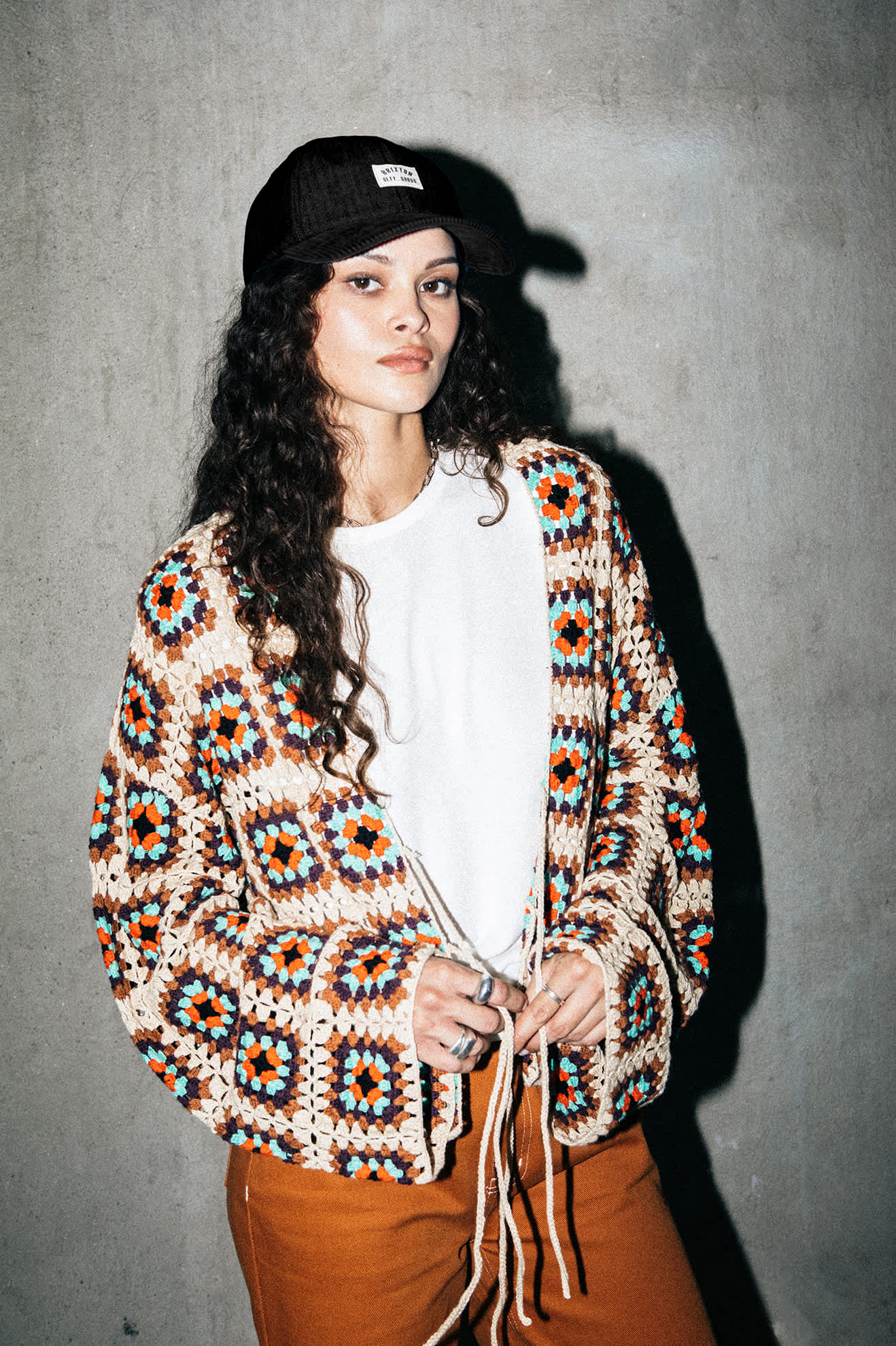 Women's Crochet Knit Kimono in the color Multi Color - Men's Lifestyle image