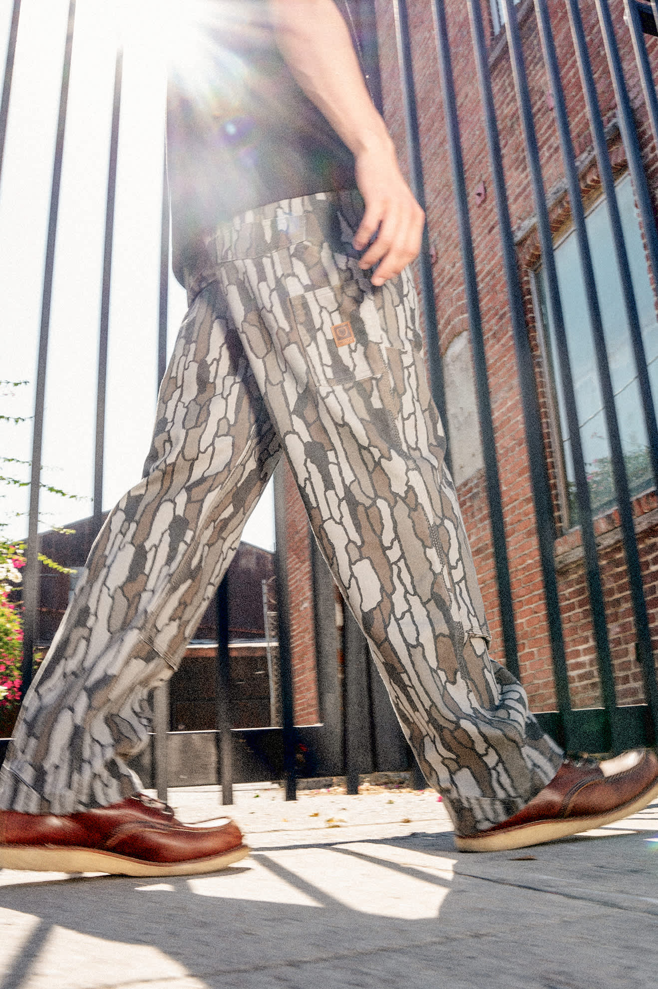 Men's Builders Carpenter Stretch Pant in the color Bark Camo - Men's Lifestyle image