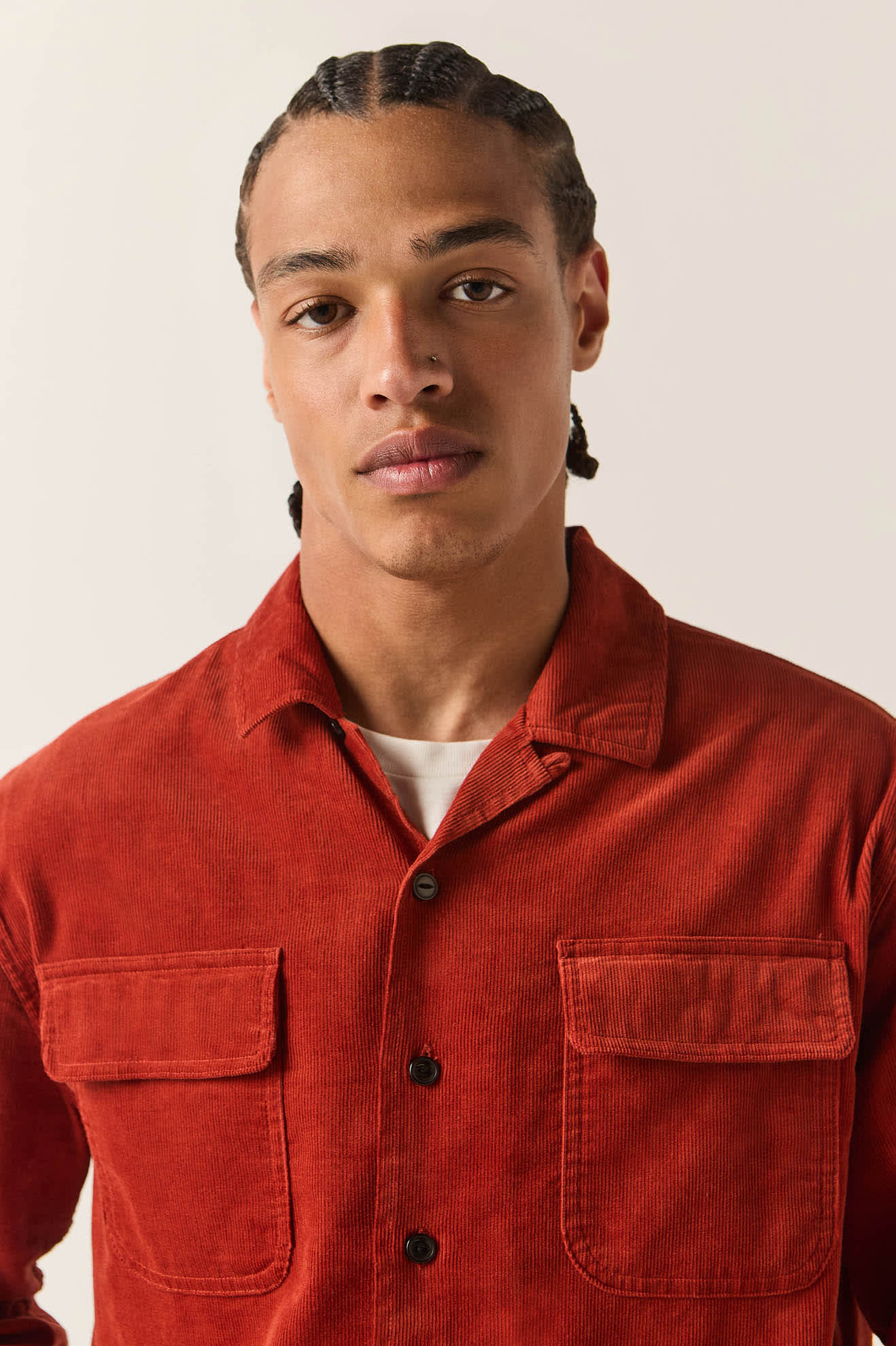 Men's Century Overshirt in the color Washed Brick - Additional Fit image