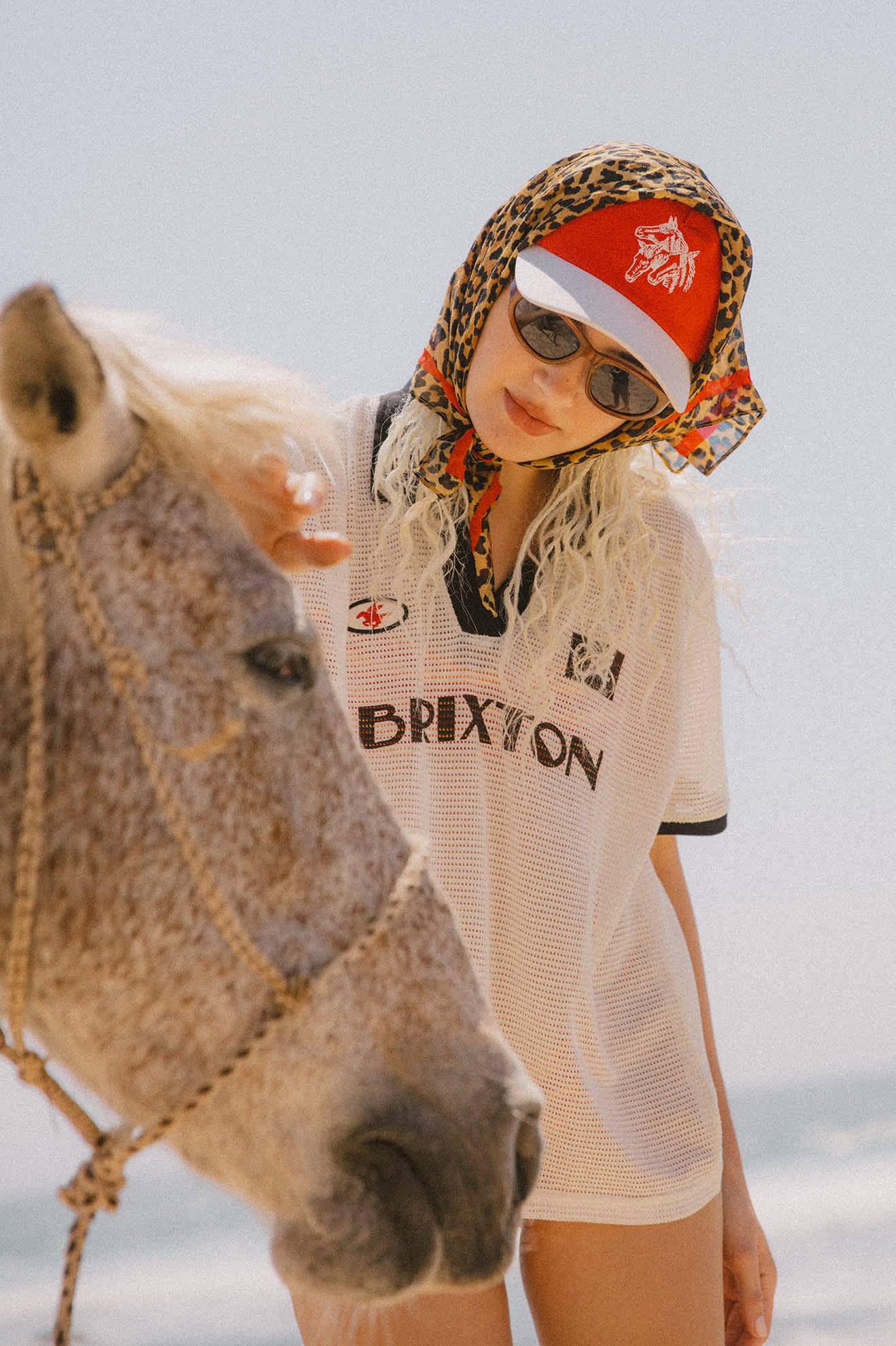 Women's Round Up Adjustable Hat in the color Washed Adrenaline Rush/Whitecap - Men's Lifestyle image