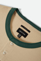 Men's Boxy Short Sleeve Baseball T-Shirt in the color Whitecap/Primal Green - Additional Laydown image