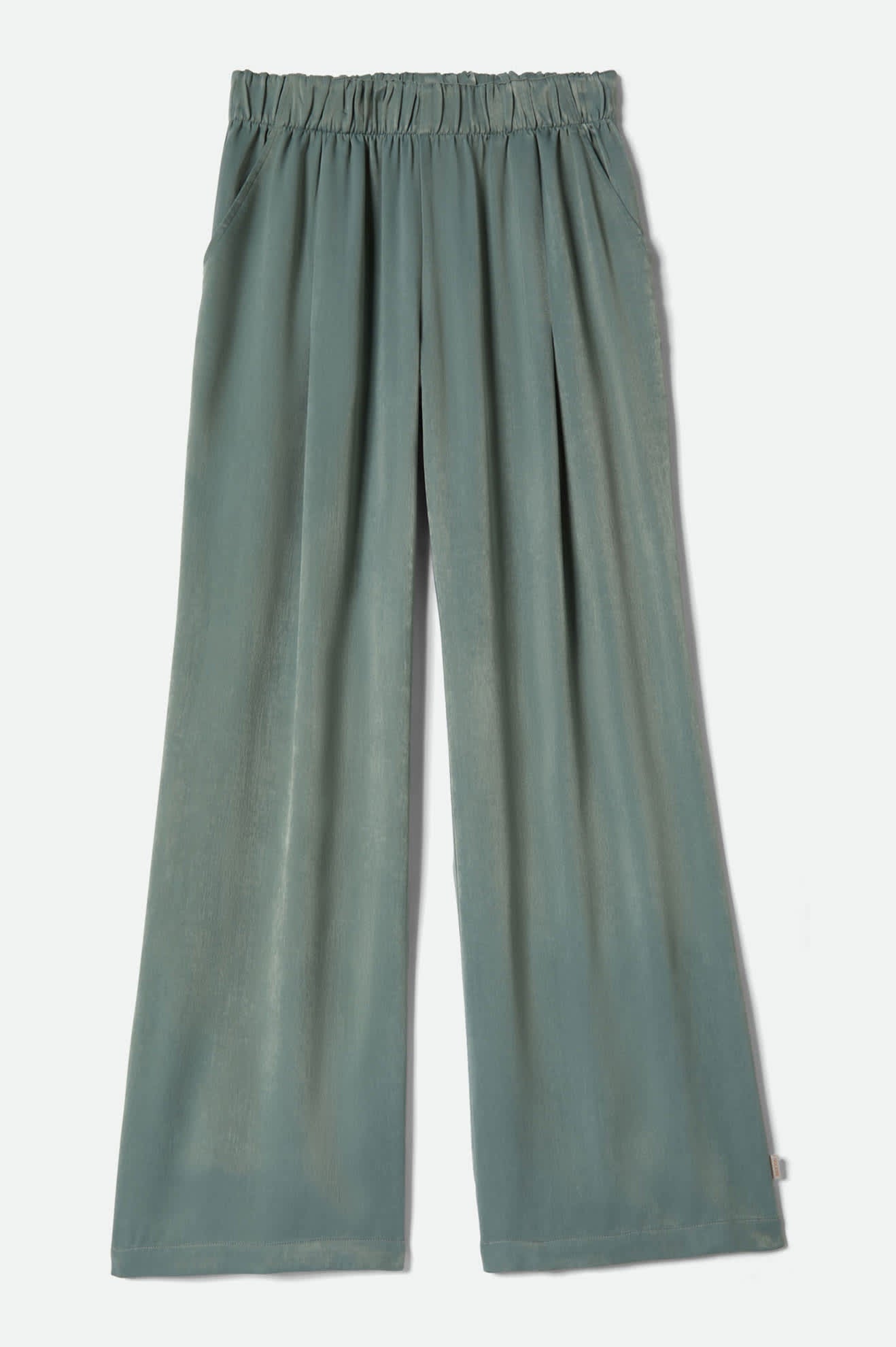 Women's Soho Silky Pant in the color Blue Green Shine - Front Product View
