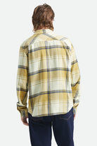 Men's Bowery Lightweight Ultra Soft Flannel in the color Yellow/Dusted Ochre - Men's Back View