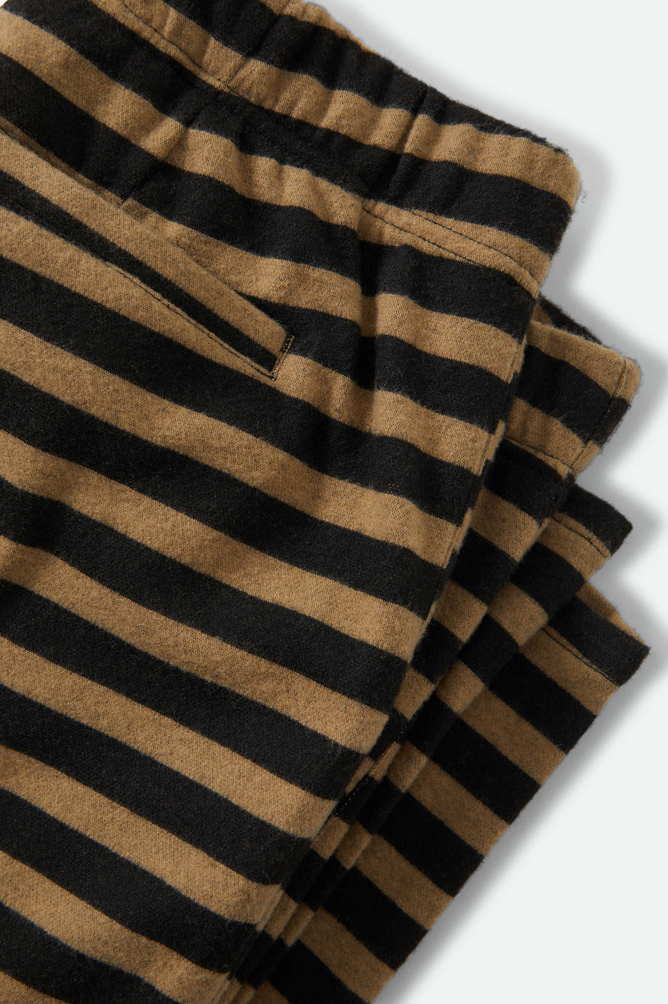 Women's The Audrey Knit Trouser Pant in the color Washed Black/Khaki Stripe - Additional Laydown image