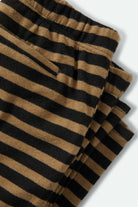 Women's The Audrey Knit Trouser Pant in the color Washed Black/Khaki Stripe - Additional Laydown image