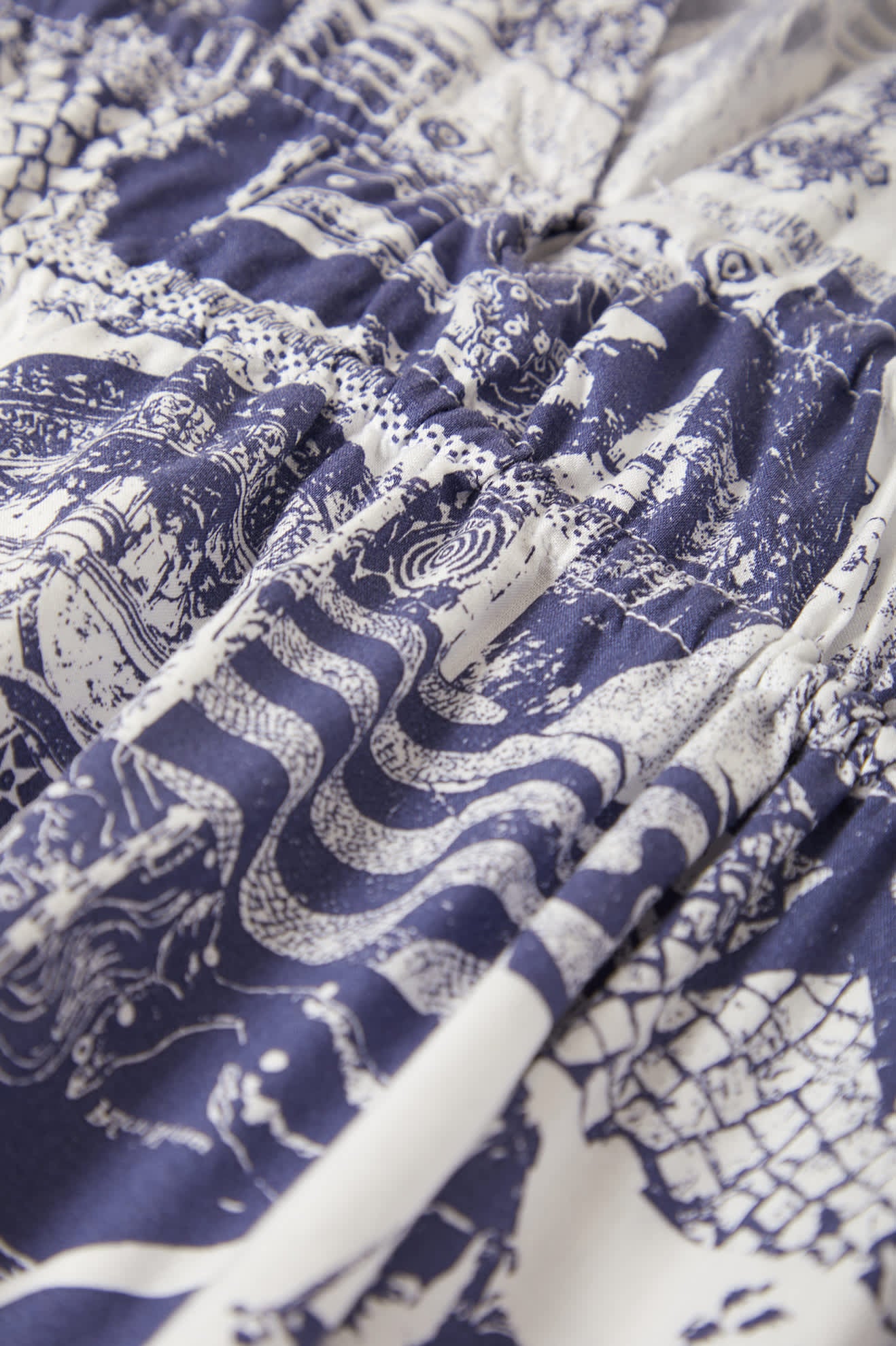 Women's The Bells Dress in the color Navy/White Collage - Additional Laydown image
